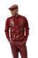 Montique Men's Burgundy Sweater with Vegan Leather Pants SW104