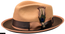 Bruno Capelo Mens Felt Dress Hat Fedora Camel Brown Brim PE-1005