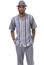  Montique Men's Short Sleeve Walking Suit Gray Weave 2401 