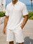 Stacy Adams Men's All White Knit Short Set Outfit 21034