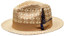  Bruno Capelo Men's Straw Panama Fedora Hat Natural Cognac BZ-556 