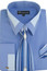  Men's Unique Blue French Cuff Dress Shirt Fancy Collar Tie Set SG34 Final Sale 