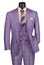  Vinci Mens Light Purple Glen Plaid Suit with Vest 3 pc V2RW-7 