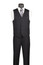  Mens Black Fine Pinstripe Suit 3 Piece Regular Fit Vinci V2RS-7 