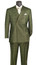  Mens Sharp Double Breasted Wide Lapel Suit Olive Plaid DRW-7 