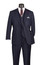 Vinci Mens Navy Fine Pinstripe 3 Piece Suit Regular Fit Vinci V2RS-7 