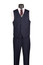 Vinci Mens Navy Fine Pinstripe 3 Piece Suit Regular Fit Vinci V2RS-7 