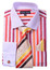  Milano Mens Red Candy Stripe Fancy Shirt Tie Set FL629 