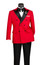 Mens Red Black Double Breasted Tuxedo Suit Modern Fit TMDB