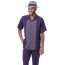 Montique Mens Summer Walking Suit Short Sleeved Purple 26002