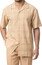  Montique Mens Beige Short Set Outfit Plaid Top 135 Size M 