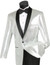 Mens Silver Sequin Jacket Shawl Collar Entertainer Vinci BSQ-1 Size M Final Sale