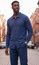  Men's Sweater and Pants Set Blue Stripe Button Front WS838 