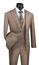  Men's Tan Plaid 3 Piece Suit MV2W-1 Size 38R,40R,44L Final Sale 