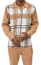  Montique Mens Casual Outfits 2 Piece Camel Plaid 2478 