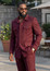  Pronti Men's Safari Jacket and Pants Set Burgundy BP8102 