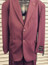  Falcone Burgundy 3 Pc Suit 2 Button 3420 Size 42L Final Sale 
