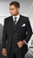  Statement Wool Suit Men's 3 Pc. Black Pinstripe Vest Suit Zarelli 