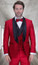 Statement Men's Stylish Red Textured Pattern Modern Fit Party Tux DB Vest Statement Grammy 