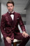  Statement Mens Burgundy Double Breasted Fancy Pattern Fitted  Formal Tuxedo Renesanse 