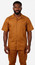  Successo Mens Caramel Brown Linen Walking Suit Pant Suit 1065 