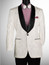 Men's White Black Tuxedo Blazer Floral Modern Fit BF-8