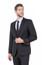 Men's Slim Fit 3pc.  Suit Gold Buttons Black Tazio M355SK-01