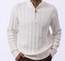  Montique Men's Ivory Quarter-Zip Cable Knit Sweater SW-103 