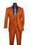 Vinci Mens Sharkskin Fashion Suit 3 Piece Rust Vinci V2RK-5 