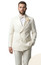 Mens Ivory Double Breasted Tuxedo 4 Button Regular Fit Wedding Suit TDB-900