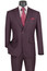  Vinci Slim Fit Plaid Suit Young Men's Burgundy Glen Plaid S2RW-1 