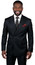  Men's Black Double Breasted Suit Regular Fit Tazio F-DC900 Size 44R Final Sale 