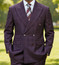  Statement Men's Double Breasted Plaid Purple Eggplant Designer Suit Imperial 