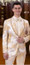 EJ Samuel Men's Gold Floral Design Fashion Modern Fit Tuxedo EJ Samuel JP121 