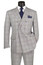 Statement Vinci Mens Gray Double Breasted Plaid Suit Regular Fit DRW-2 Size 50L Final Sale 