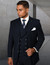 Statement Wool Suit Men's 3 Pc. Navy Blue Pinstripe Vest Suit Zarelli