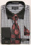  Avanti Mens Black Gingham Pattern French Cuff Shirt Tie Combo DN70M Size 17.5 Final Sale 