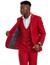  Men's Suits with Gold Buttons Red 3 Piece Big Peak Lapel M356SK-02 