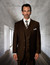  Statement Men's Brown Wool 3 Pc. Pinstripe Vest Suit Zarelli 