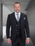 Statement Men's 3 Piece DB Vest Black Wool Modern Fit Suit Amiri