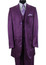  Mens Purple Shiny Stripe Suit Long Jacket 3 Piece Milano 2915V 