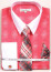 DE Big Size Dress Shirt Tie Set Coral Geo Pattern DS3796 Size 22.5/37/38 Final Sale