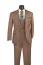 Men's Plaid Church Suit with Vest 3 Piece Taupe 1920s Fashion V2RW-16