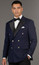 Mens Double Breasted Blazer Fancy Buttons Modern Fit Navy BM-DB