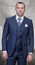 Statement Men's Indigo Blue Plaid 3 Piece Tailored Fit Wool Suit Pagnoli   Statement Men's Indigo Blue Plaid 3 Piece Tailored Fit Wool Suit Pagnoli