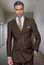  Statement Mens Double Breasted Wool Brown Vintage Pinstripe Suit DB-Zarelli 
