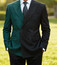  Statement Mens Double Breasted Two Tone Black/Hunter Fashion Suit Azul 