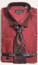 Men's Burgundy Sharkskin French Cuff Dress Shirt Tie Combo DN82M Final Sale Men's Burgundy Sharkskin French Cuff Dress Shirt Tie Combo DN82M Final Sale