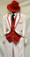  Men's White Red Long Jacket Suit 5908V Size 50R,52L Final Sale 