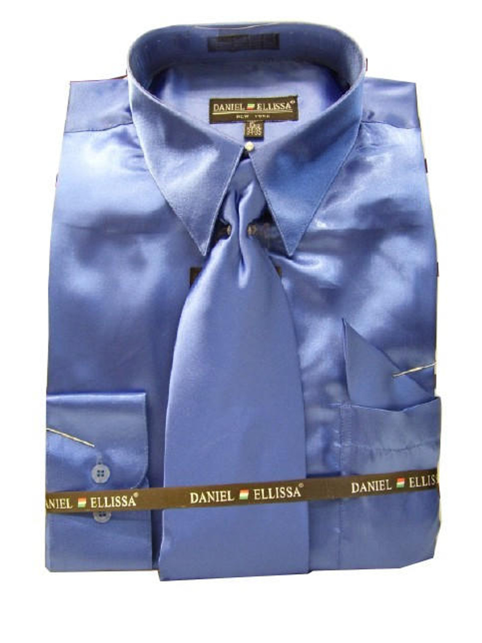 Daniel Ellissa Mens Tuxedo Lilac Shiny Satin Dress Shirt Tie ...